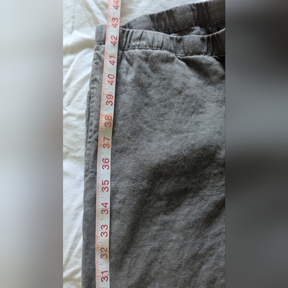 J. Jill 100% Linen Tall Wide Leg Pants Charcoal Gray Pockets Size Small - Picture 10 of 11